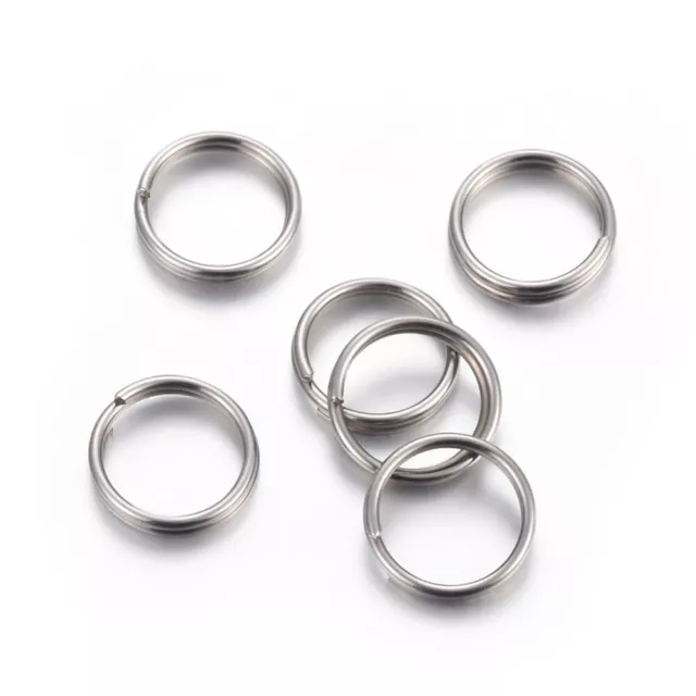 Edelstahl 10 mm geteilter Ring Schlüsselanhänger dick stark Schlüsselanhänger Fundstücke UK
