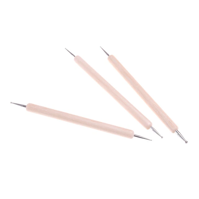 3pcs Ball Styluses Tool Set For Embossing Pattern Clay Sculpti XN