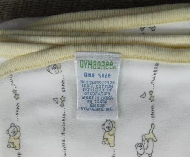 Baby Girl Boy Vintage Gymboree precious One Yellow Trim Little Bear Baby Blanket 2