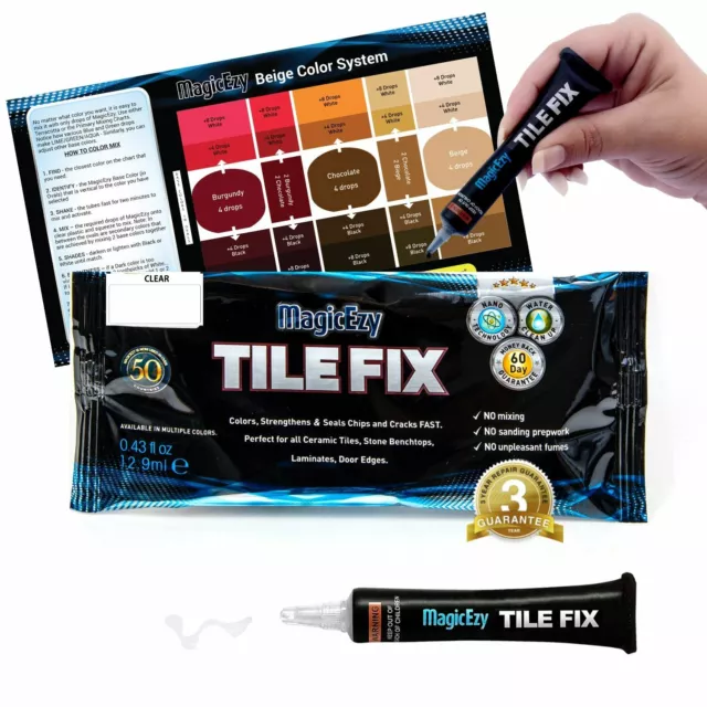 Tile Fix: (Clear) Fix & Color Porcelain Tile Cracks & Chips Fast - MagicEzy