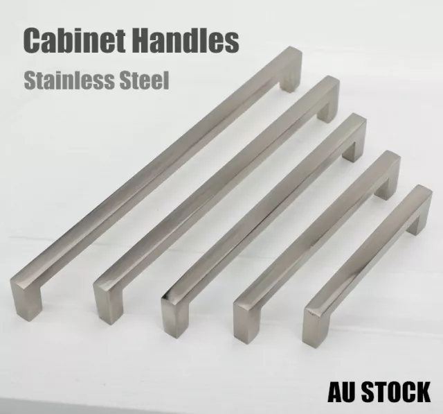 Kitchen Cabinet Door Handles Brushed Stainless Steel Door Drawer Cupboard Pulls