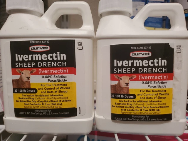 🐑Lot Of 2- Durvet Sheep 🐑🐏Drench Dewormer Wormer 8 fl oz 240ml 🐑