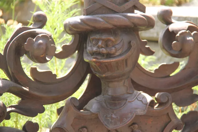 19C German Blackforest Carved Oak Architectural Element/Pediment