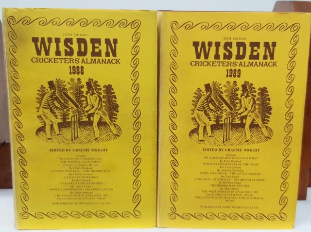 Wisden Cricketers'  Almanacs - 5 Editions 1985- 89. - Hard Cover  (LOT 5A) 3