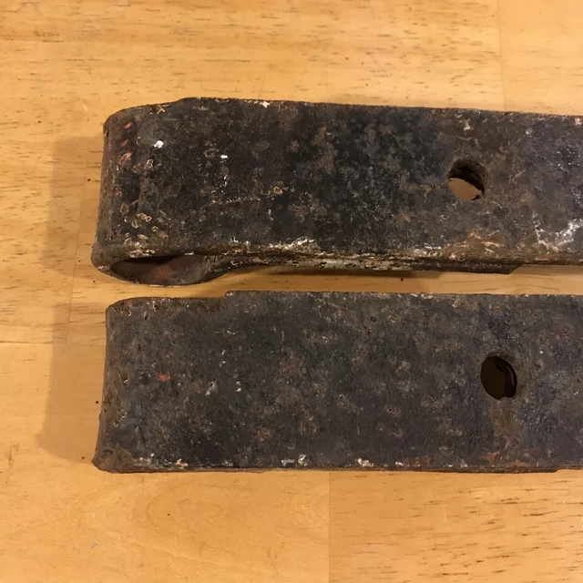 Antique Barn Strap Hinges Hand Hammered Wrought Iron  Approx. 22” - 23” Lot Of 2 9