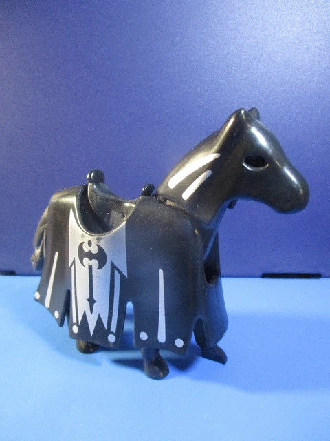 Playmobil (DD17) Micro Monde - Cavaliere A Cavallo Parure Nera 4333 - Usato