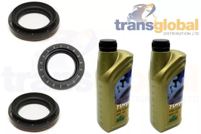 Front Diff Oil Seal Kit & 2L 75W90 Oil for Land Rover Discovery 3 4 Corteco OEM