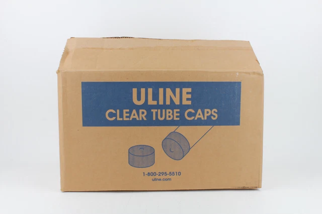 Uline S-7019 3" Clear Tube End Caps 45-Pcs, Black