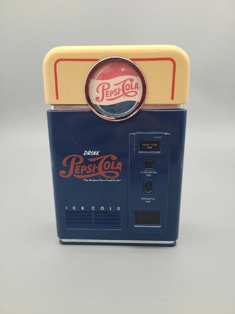 Vintage 1996 Pepsi Cola Soda Pop Vending Machine Coin Sorter Money Bank 7” Tall