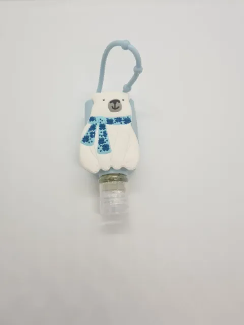 Llavero Desinfectante Blanco/Azul Oso Polar Fresa Perfumada Recargable