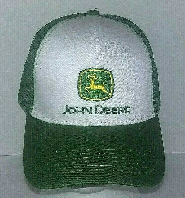 Vtg JOHN DEERE MESH SNAP BACK Trucker/Feed Seed Hat/Cap NOS Embroidered/Stitched