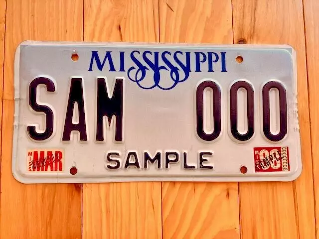 1988 Mississippi Sample License Plate