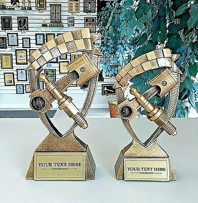 First & Second Place Car Show Trophy Award Racing Pair 7"& 8" Tall M-Rfs452&352~