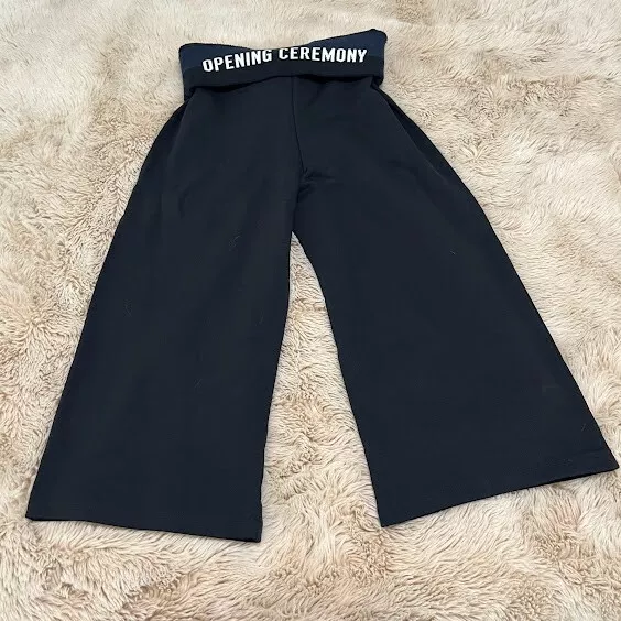 Opening Ceremony Sweat Pants Womens Small Cropped Wide Leg Black