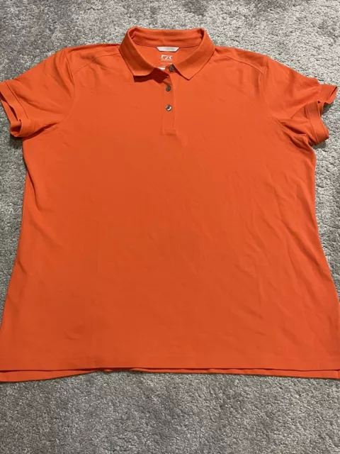 Women’s 3XL Orange Polo Golf Shirt Cutter & Buck DryTec Cotton Blend