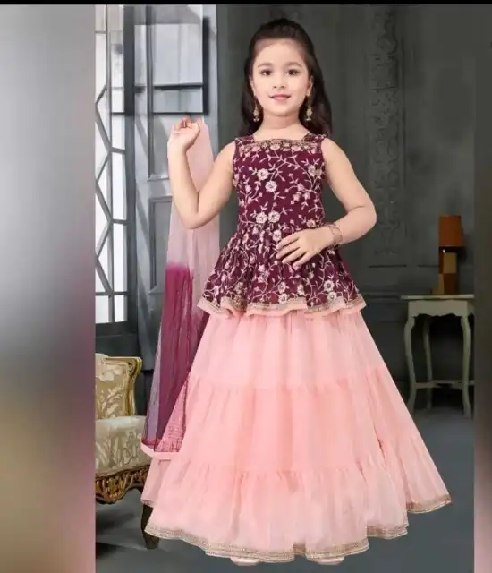 Top Bollywood Per Bambini Piccoli Lehenga Abbigliamento Indiano Designer Matrimonio Pakistano