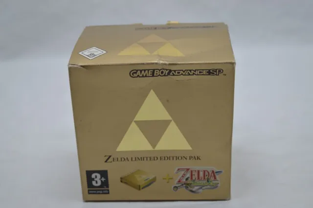 Console Nintendo Gameboy Advance SP Zelda Minish cap boite doré or+cale complète 2