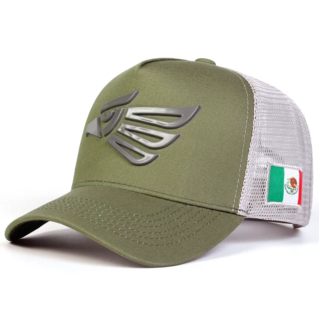 Cappello Snapback Da Uomo Hecho En Mexico Con Bandiera Messicana - Berretto Baseball In Rete Leggero - Foto 9