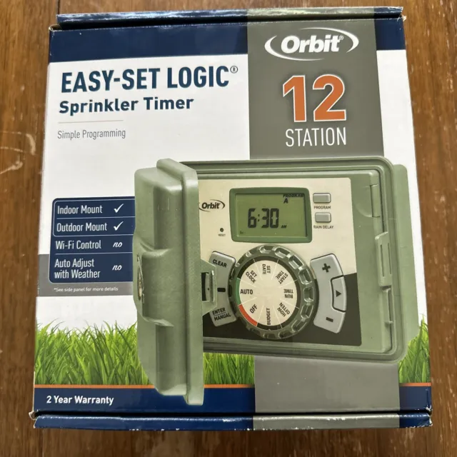 Orbit 57900 Easy-Set Logic Indoor/Outdoor 12-Station Sprinkler Timer 12 Zone