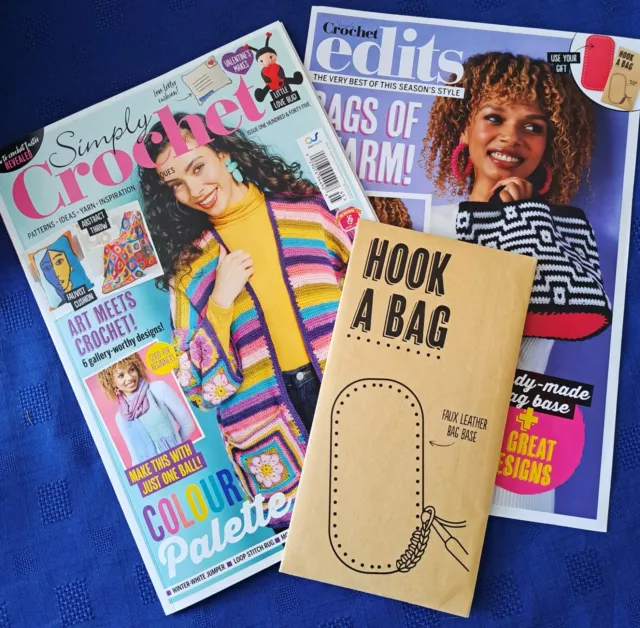SIMPLY CROCHET MAGAZINE 145 2024 projects + Bag base &pattern book £8.