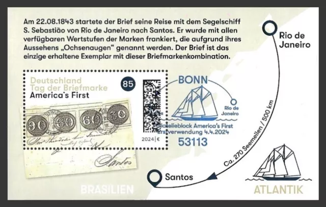Bund Mi.Nr. Block 93 (2024) gestempelt mit EVST Bonn/Tag der Briefmarke