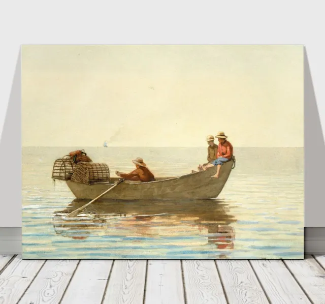 WINSLOW HOMER - Three Boys in a Dory - CANVAS ART PRINT POSTER - Boat - 10x8"