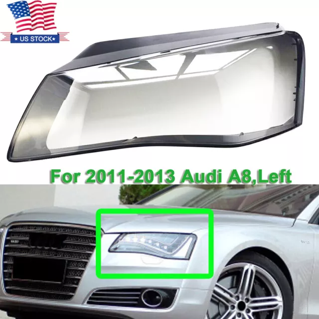 Fit Audi A8 11-13 Left Auto Transparent Headlamp Cover Lampshade Headlight Lens