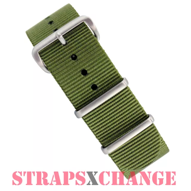 BRUSHED PREMIUM NATO® G10 ARMY GREEN  Khaki Military Diver's Watch Strap Band