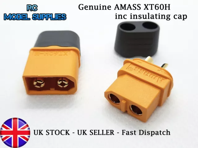 AMASS XT60 XT60H Male Female Connectors Pairs with Caps Charger Plugs RC UK