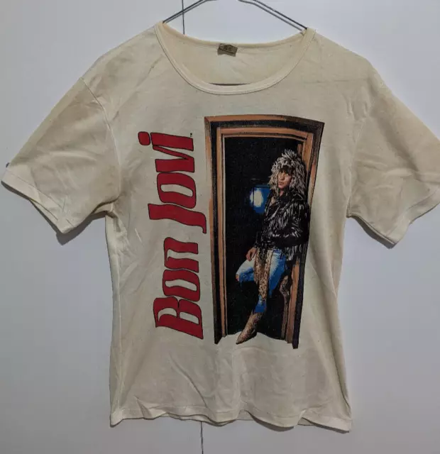 Vintage Bon Jovi You Give Love A Bad Name T-Shirt 80s Top Heavy Australia