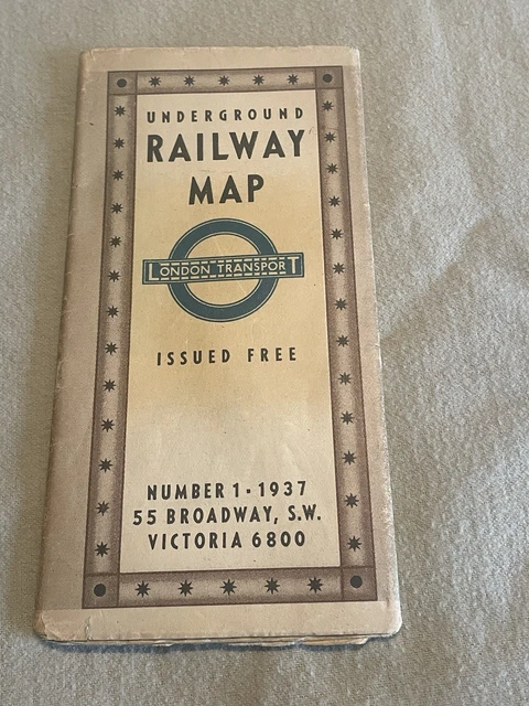 1937 UNDERGROUND TUBE Railway Map No 1 London Transport Number One EUR ...