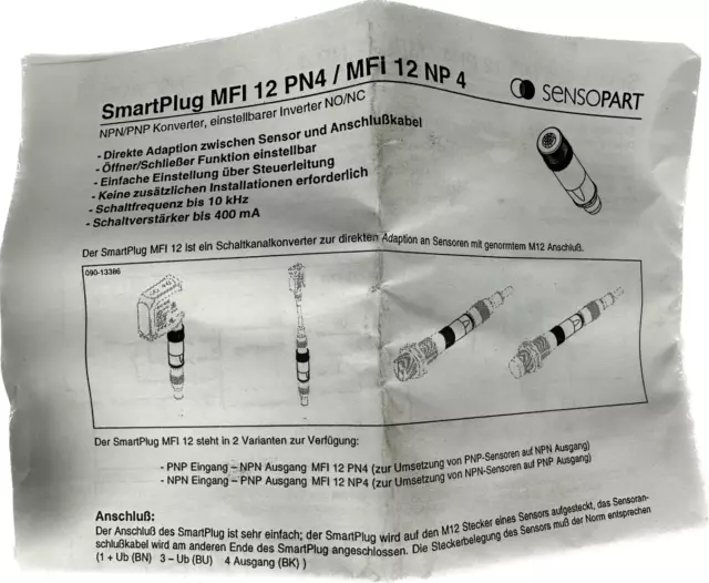 Sensor Smartplug Mfi 12 PN4 / Np 4 SENSOPART 968-21002 3