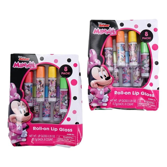 Disney Junior Minnie Mouse Flavored Roll On Lip Gloss 2 8 Count Packages New