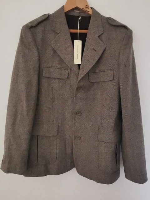 Blazer Jacket John Rocha marrone spina di pesce tweed nuova con etichette taglia media NUOVO * NUOVO prezzo disponibile £90