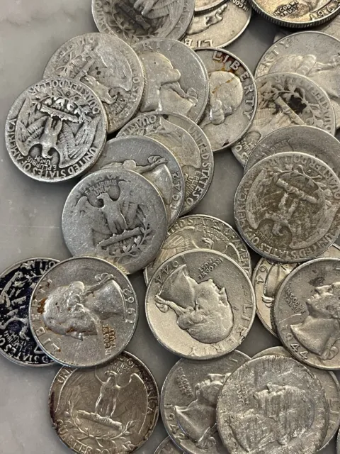 Washington Quarter Full Roll - LOW GRADE - 40 Coins - 90% Silver