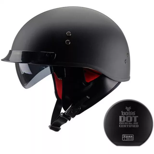 DOT Motorcycle Helmets Half Open Face Helmet Scooter Biker Helmet with Sun Visor