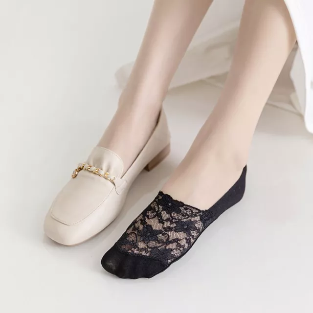 Solid Color Breathable lace Hosiery Mesh Ice Silk Socks Women Sock Slippers