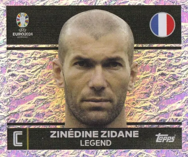 TOPPS EURO 2024 Sticker France FRA 2 Zinedine Zidane Captain Glitter £2