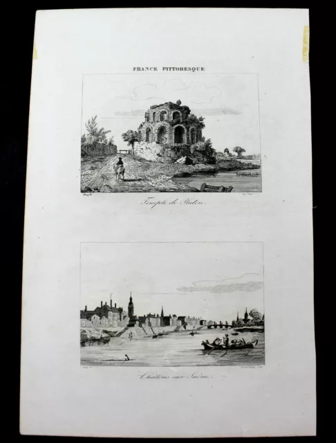 SAONE ET LOIRE (71) - 2 GRAVURE DU DEPARTEMENT - 1834 FRANCE PITTORESQUE 28x19cm