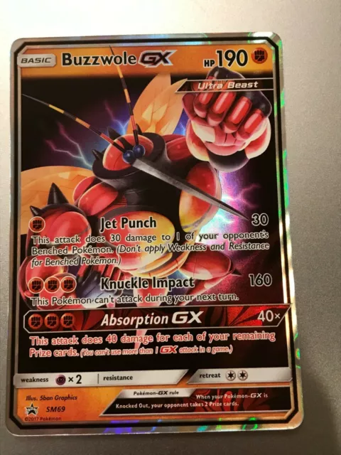 Pokemon - Buzzwole GX SM69 Ultra Beast Card - Holo Foil - Promo