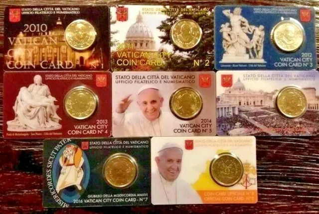 Coin card VATICAN 50 euro cent timbre stato città vaticano numismatica