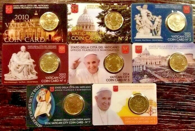 Coin card VATICAN 50 euro cent timbre stato città vaticano numismatica