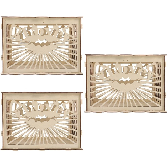 3x Soporte para caja de dinero Caja de regalo de madera para decoración regalo almacenamiento de boda