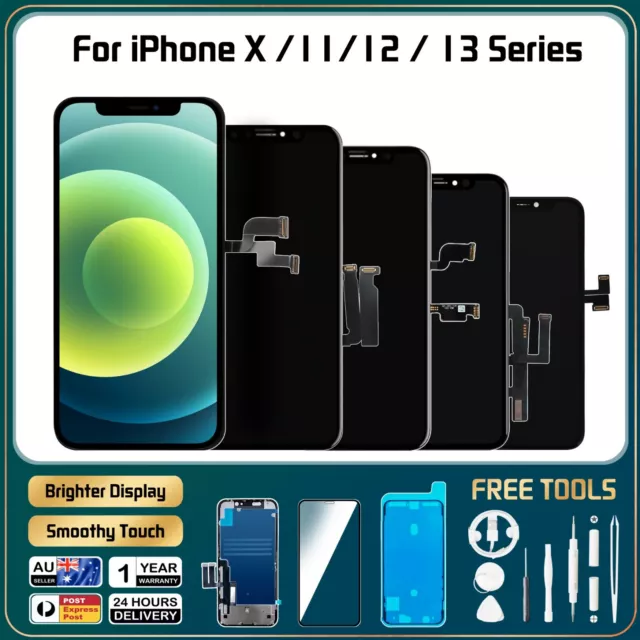 For iPhone X XR XS 11 12 13 14 15 Pro Max Mini Plus Lot LCD Display Touch  Screen