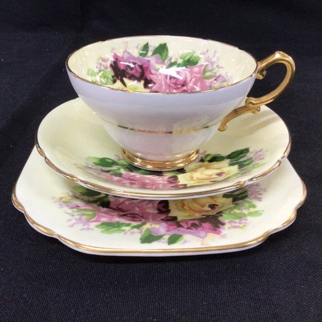VINTAGE STANLEY FINE Bone China Trio-Cup, Saucer Plate-Made in