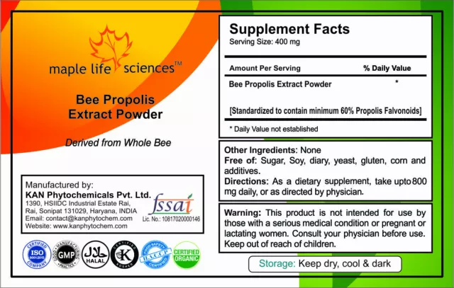 Bee Propolis Extract Powder 60% Propolis Falvonoids Pure & High Quality PE 2