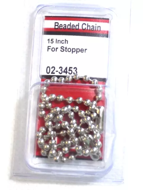 Beaded  Stopper Chain  15 inch - Bathroom Toilet Repair-Lasco MPN 02-3453