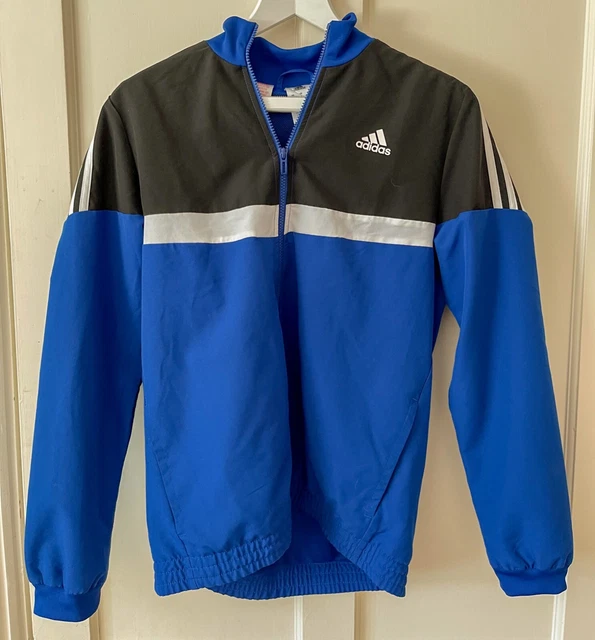ADIDAS Training Top/Giacca, Blu, Bianco e Nero, Età 13-14, Unisex