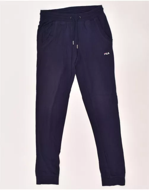 FILA Womens Tracksuit Trousers Joggers UK 12 Medium Navy Blue Cotton AQ29