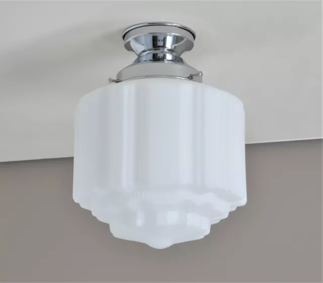 Bondi-Batten Fix-White St Kilda Glass-Chrome Ceiling Light-Flush Fit-Bathroom-1